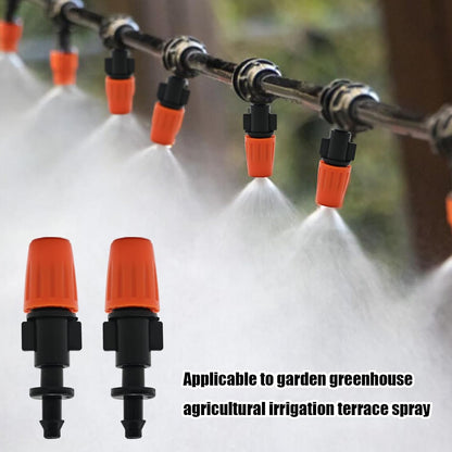 50 Pack Adjustable Atomizing Nozzles, 1/4 Inch Drip Irrigation Parts Sprayers Drippers, Drip Irrigation Spray Emitters, for Garden Greenhouse Agricultural Irrigation Patio Misting