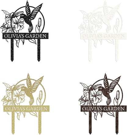 Personalized Garden Signs | Garden Stake Metal Sign | Custom Garden Sign | Customized Bird Garden Name Sign Yard Sign| Garden Signs Decorative Outdoor | Personalized Camping Gifts