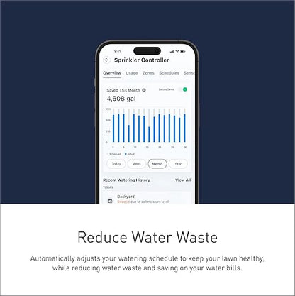 Moen 16-Zone Smart Sprinkler Controller, Wi-Fi Connectible Smart Irrigation System with Automatic Water Timer, WICNT016G1USA with 16 Moen Smart Wireless Soil Sensor