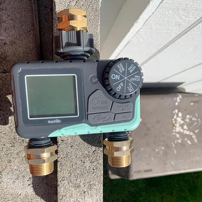 Hooshing 3/4" GHT to 3/4" NPT Garden Hose Connector Adapter Brass Garden Hose to Pipe Fittings with Washers