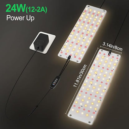 TONYFUL LED Grow Lights, 180 LEDs Plant Lights for Indoor Growing, 24W Premium Full Spectrum Grow Light with 3/9/12H Timer, 10 Dimmable Levels - Ideal for Indoor Growing (2Pcs)