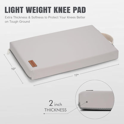 HappyPicnic Waterproof Garden Kneeling Pad - 2" Thick Soft Foam Kneeling Mat for Gardeners with Handle & Removable Cover, Knee Support for Bathing, Grey