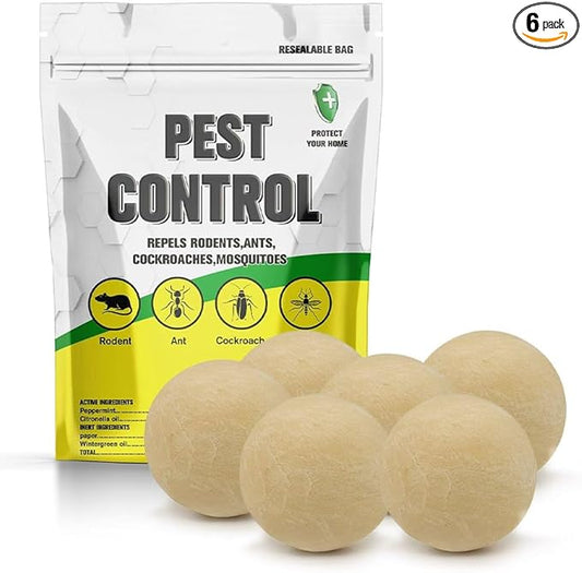 Pest Control, Peppermint Rodent Repellent, Rat Deterrent, Mice Repellent, Mouse Repellant, Naturally Repel Rodents,Silverfish,Spiders,Roaches,Ants,Moths,Squirrels,&Other Pests Repellent-6P