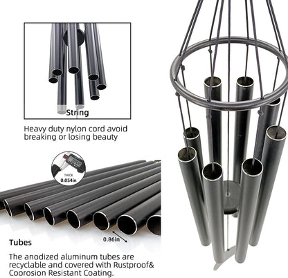 Personalized 36" Memorial Wind Chimes for Outside, Sympathy and Bereavement Gift for Loss of Loved One, A Thoughtful Remembrance of Mother, Father or Husband for Garden and Patio