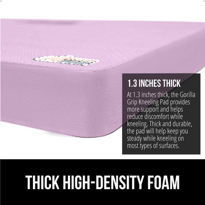 GORILLA GRIP Extra Thick Patent Pending Garden Kneeling Pad, 17.5 x 11 Inch Supportive Soft Foam Knee Cushioning for Gardening, Water Resistant, Bathing Baby Working Supplies, Lightweight, Purple