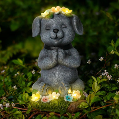 Solar Dog Figurines Garden Decor