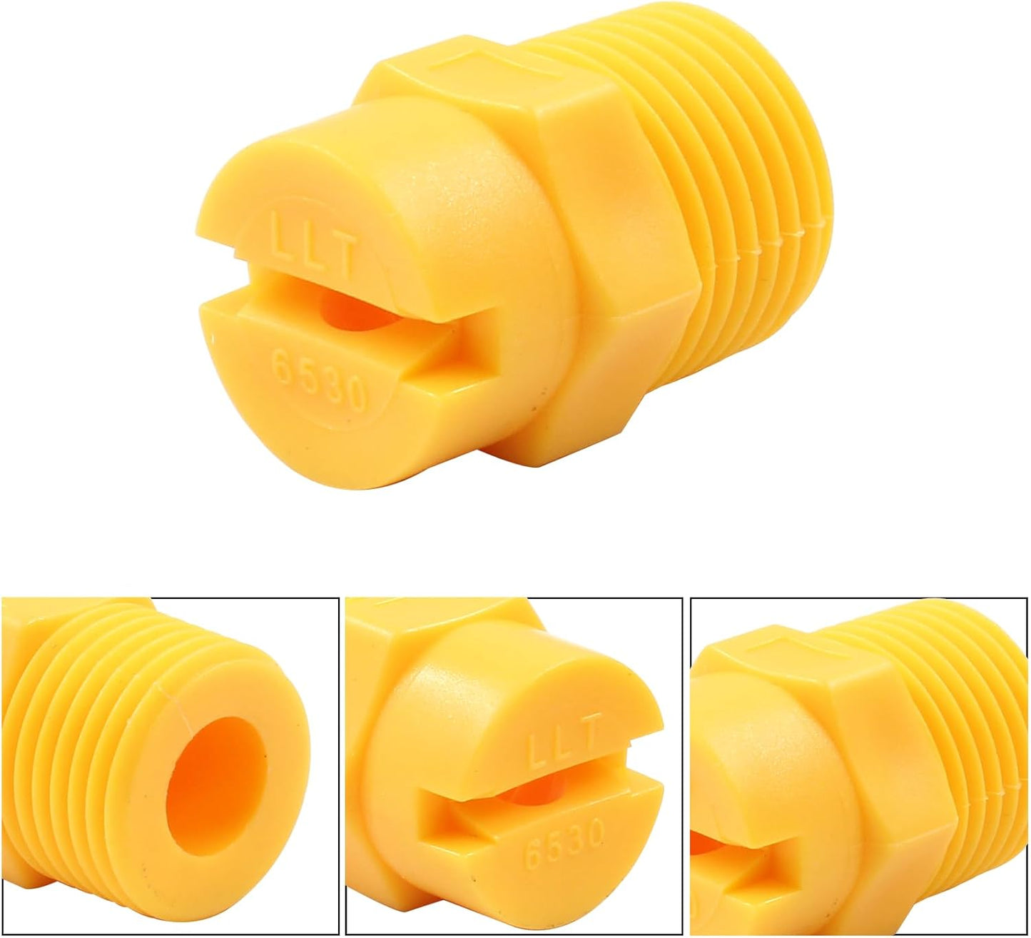 5Pcs 1/2" NPT Male Thread Flat Fan Sprayer Tip 65 Degree Yellow Nozzle Sprayer Nozzle for Industrial Agricultural Equipment Irrigation Cooling