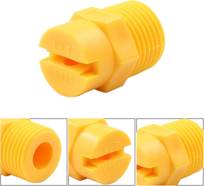 5Pcs 1/2" NPT Male Thread Flat Fan Sprayer Tip 65 Degree Yellow Nozzle Sprayer Nozzle for Industrial Agricultural Equipment Irrigation Cooling