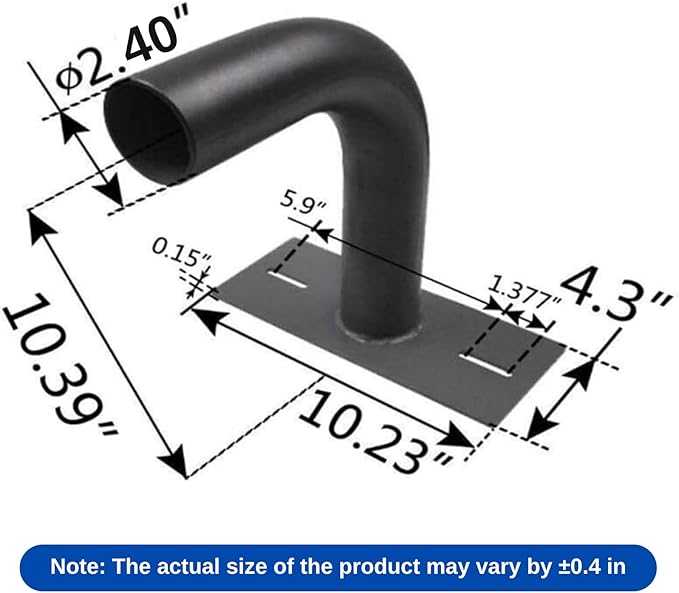 Wall Mount Bracket with 2-3/8"O.D., Heavy Duty Steel Parking Lot Light Mounted Extension Arm J Shape Sturdy Welded Mounting Bracket for Outdoor Street Slip Fit Shoebox Lights