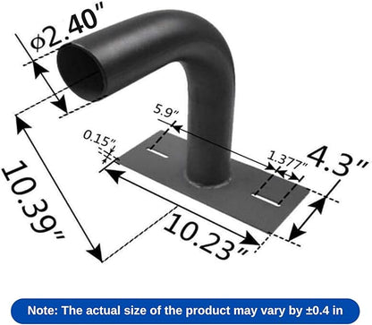 Wall Mount Bracket with 2-3/8"O.D., Heavy Duty Steel Parking Lot Light Mounted Extension Arm J Shape Sturdy Welded Mounting Bracket for Outdoor Street Slip Fit Shoebox Lights