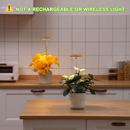 yadoker Plant Grow Light for Indoor Plant,Bamboo Mini LED Grow Light Garden,Height Adjustable,Automatic Timer with 8/12/16 Hours