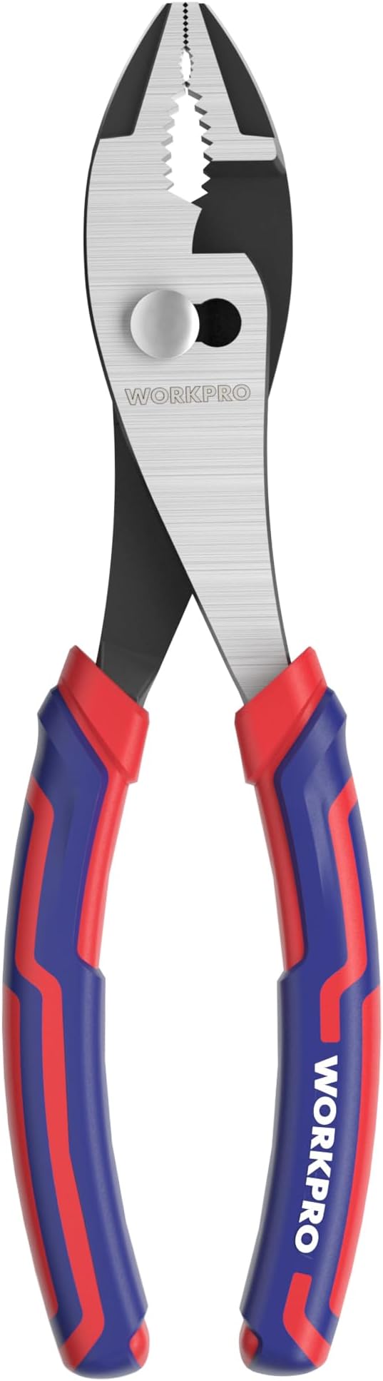 WORKPRO 6” Slip Joint Pliers Tool, Large Soft Grip,Rust Prevention Finish, 3-Zone Serrated Jaw Forged from High Carbon Steel for Maximum Grip