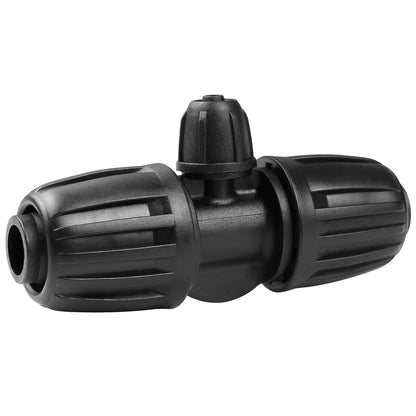 Drip Irrigation Fittings for 1/2 Inch to 1/4 Inch Tubing Reducing Tee：1/2" (1/2" ID x 0.65" OD) to 1/4" Drip Line Anti-drop Locked Nut Barbed Reducer 3 Way Tee Connectors (12 Pack)