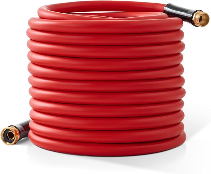 Garden Hose 100 ft x 5/8” Hot/Cold Water Hose,-50°F to 190°F,Burst 600Psi Flexible & Lightweight Upgraded Rubber Hoses,3/4” Solid Fittings for All-weather Outdoor Lawn & Garden
