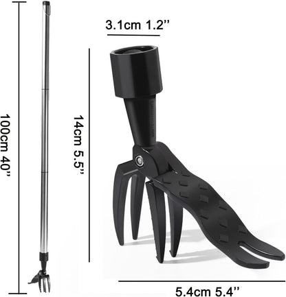 The Stand Up Weed Puller Tool with Long Handle-Made with Adjustable Stainless Steel Handle and 4-Claw Head Design for Lawn.