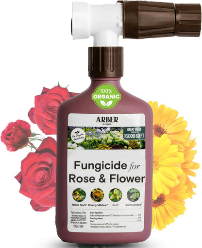 Organic Fungicide for Rose & Flower | 16oz Ready-to-Spray | Controls Powdery Mildew, Black Spot, and Blight | Safe for Organic Gardening