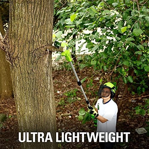 Greenworks 24V 8" Cordless Polesaw (Great For Pruning and Trimming Branches / 125+ Compatible Tools), 2.0Ah Battery and Charger Included