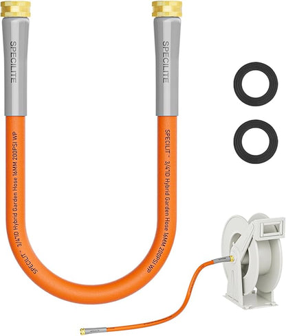 SPECILITE Garden Water Hose 3 ft x 3/4 in with Female to Female Connector, Small Leader Hose for Hose Reel, Heavy Duty, Flexible & Lightweight, Water Pipe, Outdoor Water Hose Extension Adapter