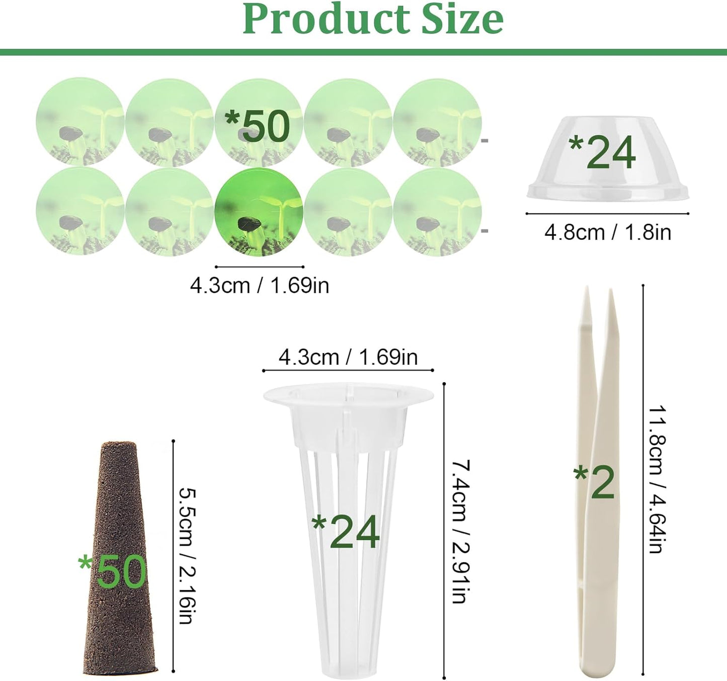 150 PCS Hydroponic Pods Kit, Seed Pods Kit for Aerogarden, Grow Anything Kit, Coolrunner Hydroponics Garden Accessories with 24 Baskets, 50 Stickers, 50 Sponges, 2 Tweezers, 24 Planting Cove (150)