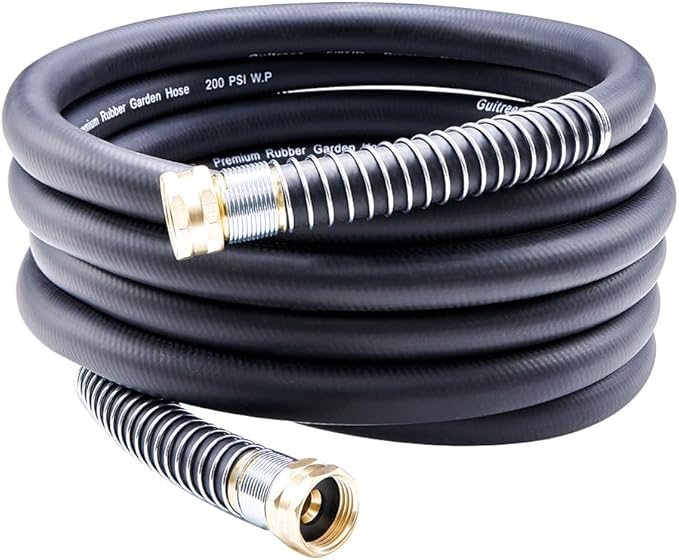 Leader Garden Hose 15ft x 5/8", Heavy Duty Short Water Hose, Female to Female Fittings, Five Layered Braiding for Durability, 1000PSI Burst, 200PSI Working (Black)