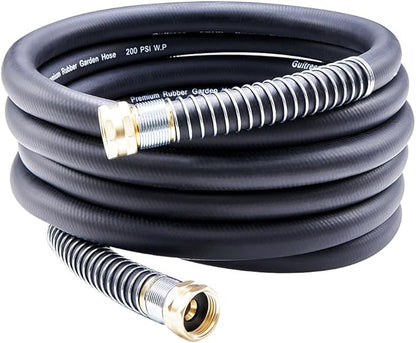 Leader Garden Hose 15ft x 5/8", Heavy Duty Short Water Hose, Female to Female Fittings, Five Layered Braiding for Durability, 1000PSI Burst, 200PSI Working (Black)