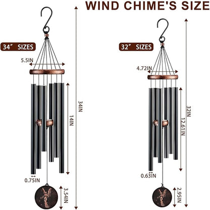 Wind Chimes for Outside, Vintage Angel Deep Tone Wind Chime Outdoor Clearance, Memorial/Festivals/Birthday Gift for Mom Dad Women Grandma, Home Garden Patio Decor (34" Angel)