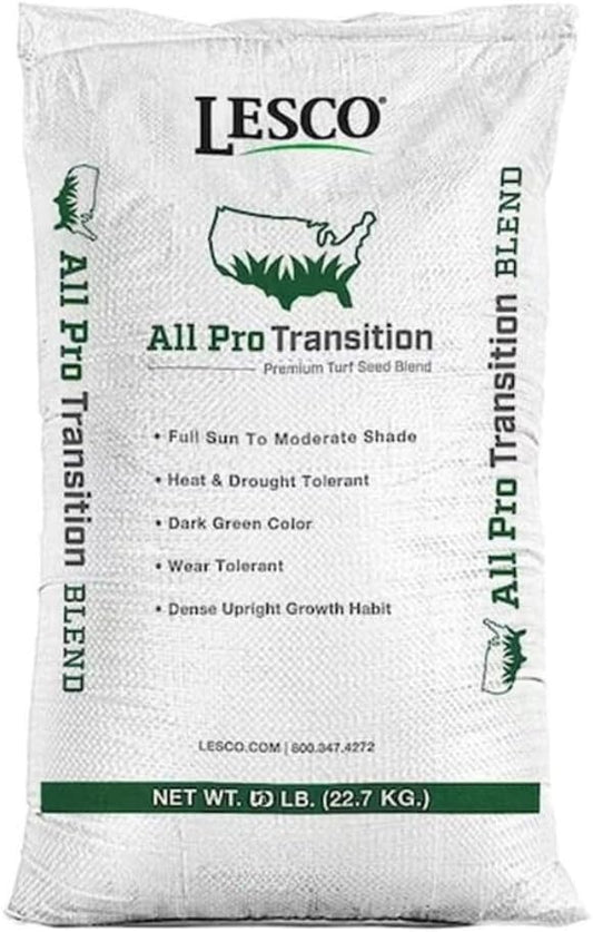 Lesco All-Pro Transition Tall Fescue Grass Seed Blend – (10 lbs) Drought-Tolerant, Heat & Shade Resistant, Insect-Resistant Lawn Seed for Durable Turf