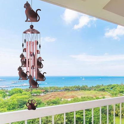 Cats Wind Chimes Outdoor/Indoor Decor - 36 Inch Metal Musical Wind Bells, Mobile Romantic Kitten Wind Catcher, Outdoor Cats Wind Chimes Gifts for Mom, Home, Balcony, Trees, Festival Garden Decoration