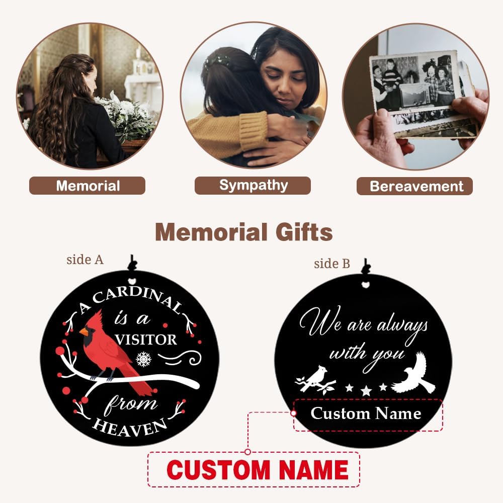 Personalized 36" Memorial Wind Chimes for Outside, Sympathy and Bereavement Gift for Loss of Loved One, A Thoughtful Remembrance of Mother, Father or Husband for Garden and Patio