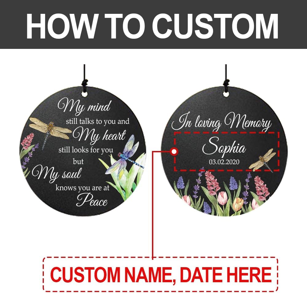 Personalized 36" Healing Memorial Wind Chimes for Outside, Bereavement Gift of Comfort for Loss of Mother, Father or Husband, A Soothing Remembrance for Your Garden and Patio