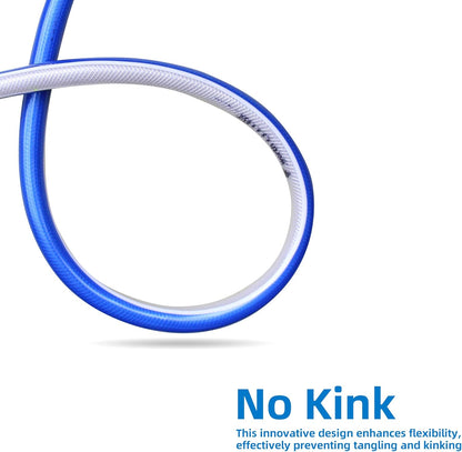 Short Leader Blue Garden Hose 3/4 in. x 10 ft.-Kink Free, Leakproof, Flexible -Heavy Duty Durable Lightweight Water Pipe for Commercial Use, Lawn Care & Equipment Connection - Male to Female Fittings