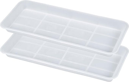2 Pack of Plastic Plant Tray Saucer Rectangular, Plant Trays Saucers for Indoors Outdoor, Plant Water Drip Tray for Flower Pot Planter, Windowsill Plant Tray (6.5 X 13 Inch, Clear)