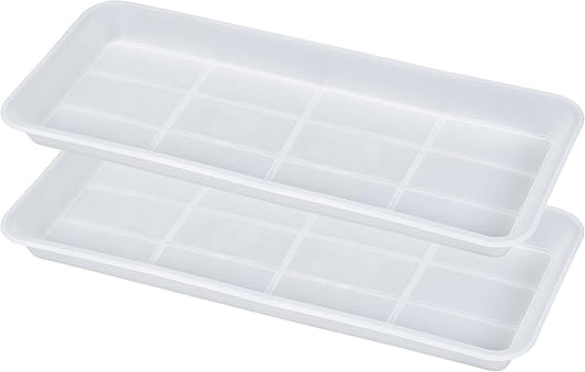 2 Pack of Plastic Plant Tray Saucer Rectangular 17 18 inch, Planter Trays Saucers for Indoors Outdoor, Plant Water Drip Tray for Flower Pot Planter, Windowsill Trays (7.8 X 17.5'', Clear)