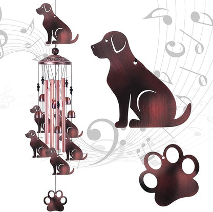 36 Inch Dogs Wind Chimes Outdoor/Indoor Decor - Metal Dog Musical Wind Bells, Mobile Romantic Dog Wind Catcher, Outdoor Dogs Wind Chimes Gifts for Mom, Home, Balcony, Trees, Festival Garden Decoration