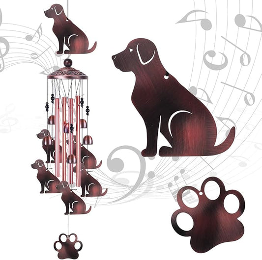 36 Inch Dogs Wind Chimes Outdoor/Indoor Decor - Metal Dog Musical Wind Bells, Mobile Romantic Dog Wind Catcher, Outdoor Dogs Wind Chimes Gifts for Mom, Home, Balcony, Trees, Festival Garden Decoration