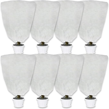 8 Pack Plant Covers Freeze Protection for Winter, 47.2"×31.5" Frost Cloths for Outdoor Plants Cold Weather Blankets with Drawstrings