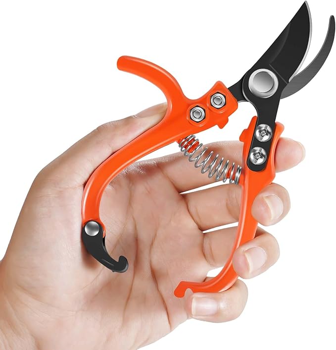 6.3" Garden Scissors for Plant, Bypass Blade Pruner, Pruning Shears for Cutting Flowers Stems, Trimming Plants, Bonsai and Fruits Picking