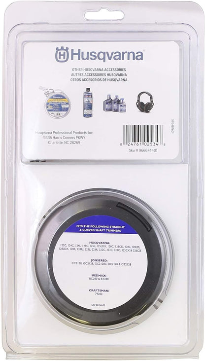 Husqvarna 966674401 T25 Tap Advance String Trimmer Head, Weed Eater Attachments 100-200 Series, Prewound with .095-Inch Trimmer Line, Black