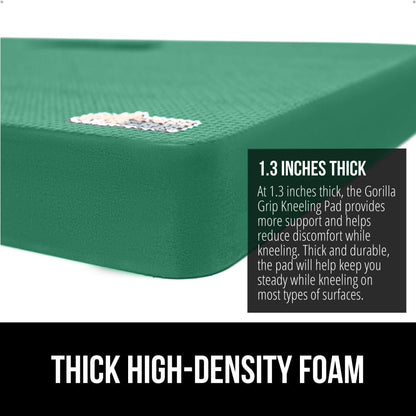 GORILLA GRIP Extra Thick Patent Pending Garden Kneeling Pad, 17.5 x 11 Inch Supportive Soft Foam Knee Cushioning for Gardening, Water Resistant, Bathing Baby, Working Supplies Lightweight 2 Pack Grass