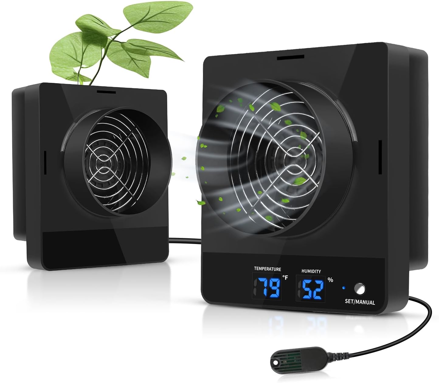 4-Inch Grow Tent Inline Duct Fan, Smart Temperature & Humidity Control, Automatic Ventilation System, for Grow Tents, Mushroom Rooms, Greenhouses (2-Pack)