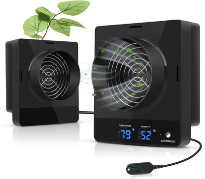 4-Inch Grow Tent Inline Duct Fan, Smart Temperature & Humidity Control, Automatic Ventilation System, for Grow Tents, Mushroom Rooms, Greenhouses (2-Pack)