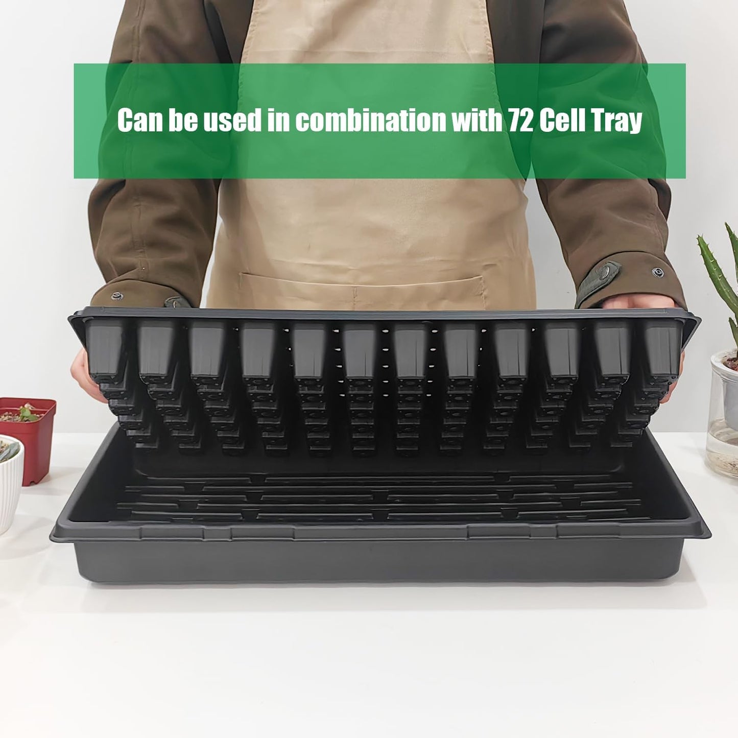 18-Pack 1020 Seedling Trays with Holes - Extra Strength Heavy Duty,10" x 20", Reusable 1020 Nursery Trays for Seed Germination, Plant Propagation, Garden Seed Starter and Microgreens