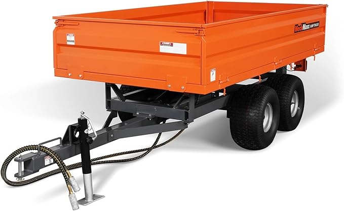 2-Ton Capacity Hydraulic Dumping Heavy-Duty Dump Dumper Cart Agricultural Farm Trailer Cart Mechanical Trailer with Tail Light