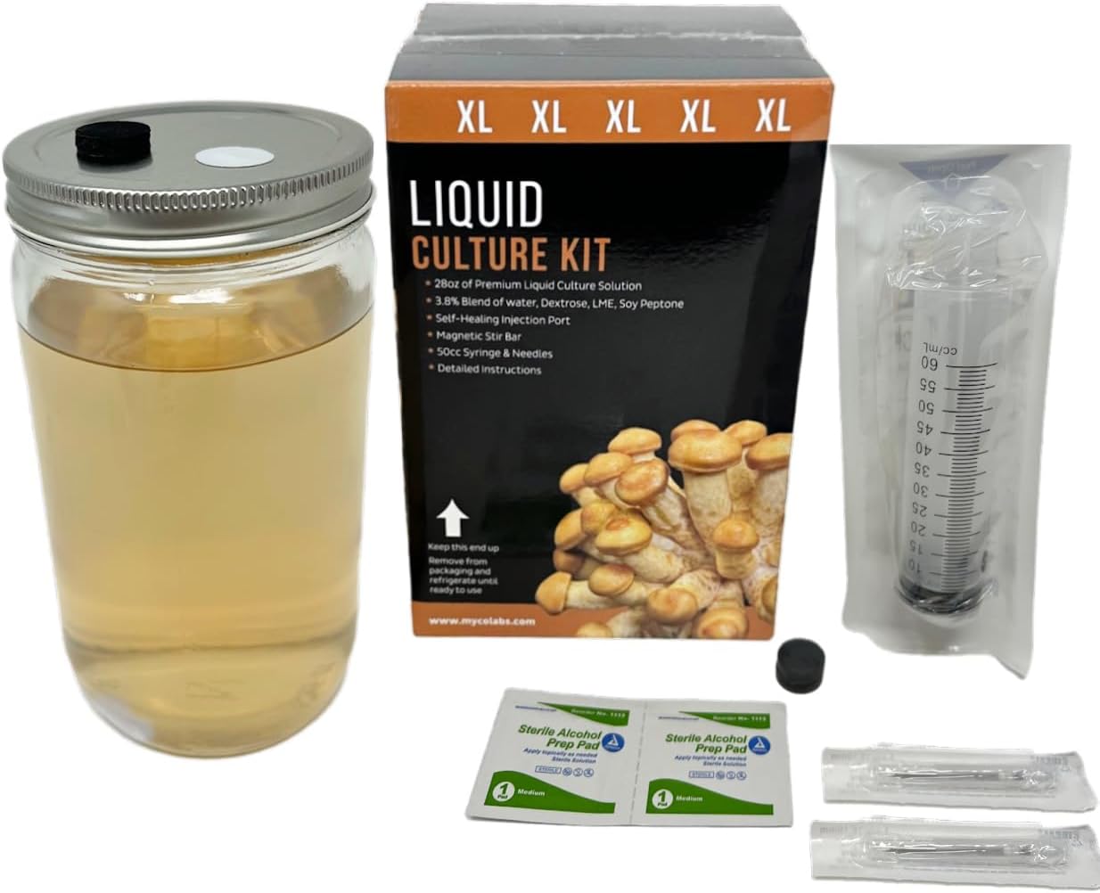 Premium 28oz Liquid Culture Kit XL | Easy Spore Germinating & Mushroom Cloning System