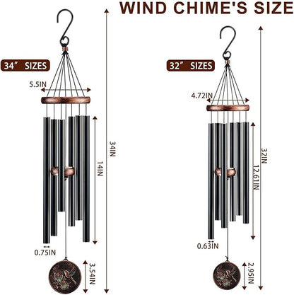 Wind Chimes for Outside, Vintage Hummingbird Deep Tone Wind Chime Outdoor Clearance, Patio Porch Balcony Decoration, Garden Hanging Decor Gifts for Women Mom Grandma (32" Hummingbird)