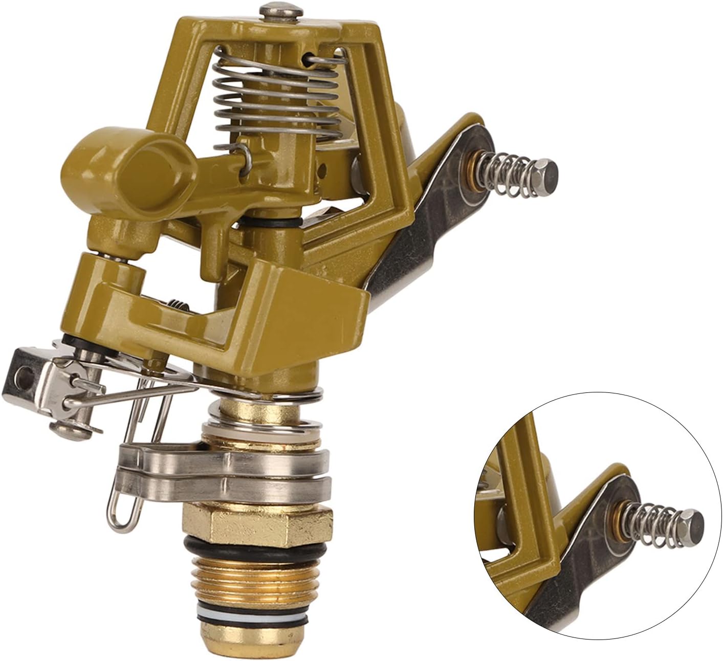 Impact Sprinkler, G1/2 Adjustable Sprinkler Heavy Duty Zinc Alloy 360 Degree Watering Sprinkler with 49ft Spraying Range