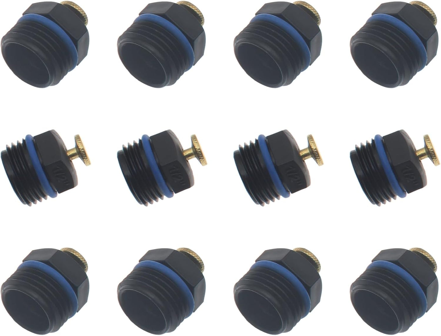 12 PCS Garden Misting Nozzles 1/2 Inch Male Thread Atomizing Sprinkler Universal Adjustable Agricultural Irrigation Emitters for Garden Lawn Watering