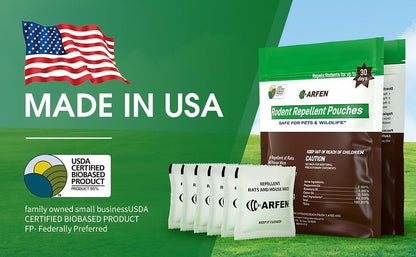 Rodent Repellent Pouches, Peppermint Oil, All Natural, Plant Powered, Repel Mice and Rat, Squirrels, Mouse Repellent, Keep Mice Out from Indoor/Car/RV/Boat/Garage/Cabin,10 Pouches