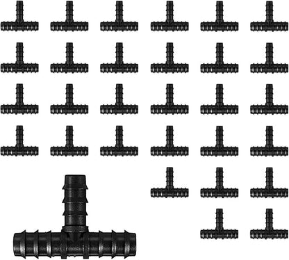 BEADNOVA Drip Irrigation Connectors 30 Pcs 1/2 Inch Barbed Tee Couplings Irrigation Connectors for 1/2 Inch Drip Tubing Water Tubing Gardening Supplies (30pcs)