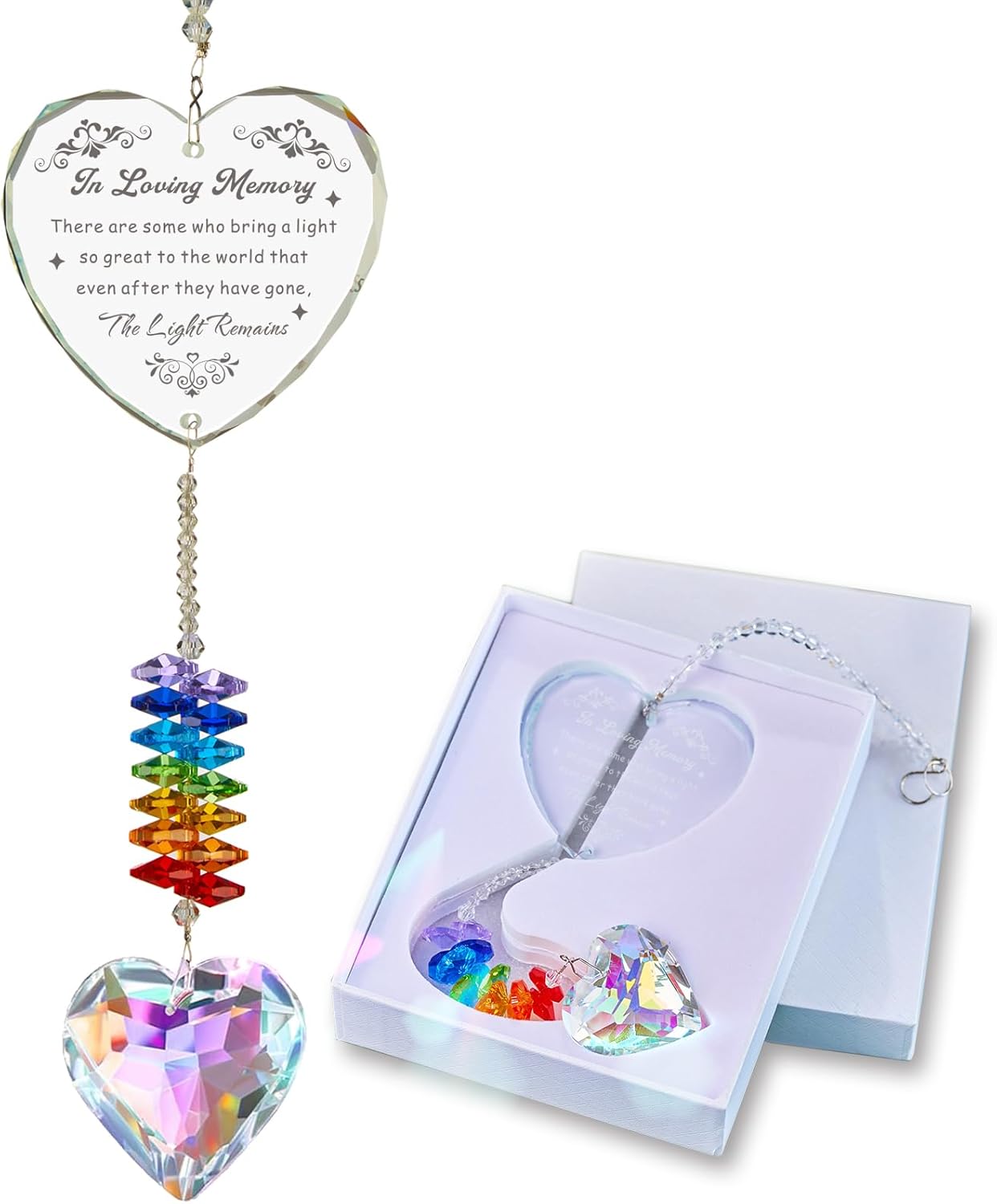 Sympathy Gifts for Loss of Loved one Memorial Gifts for Loss of mom dad Bereavement Ideas Crystal Suncatcher (Love Memorial)